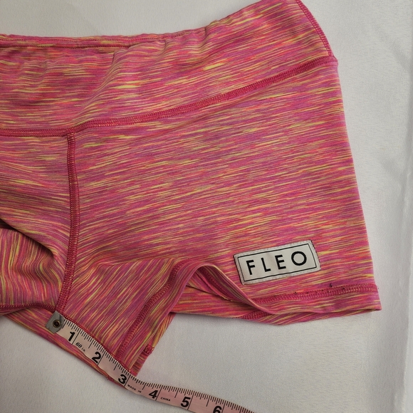 FLEO Women's Pink and Yellow Shorts - Picture 8 of 8